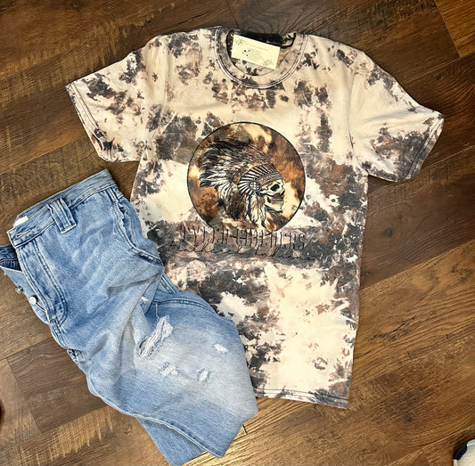 Feathered Indians cowhide bleached tee