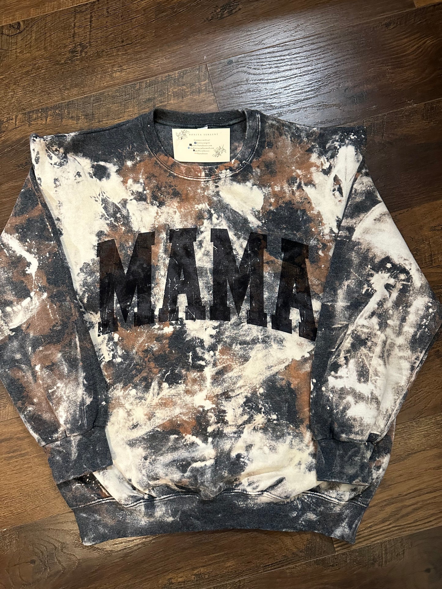 Mama cowhide bleached crewneck